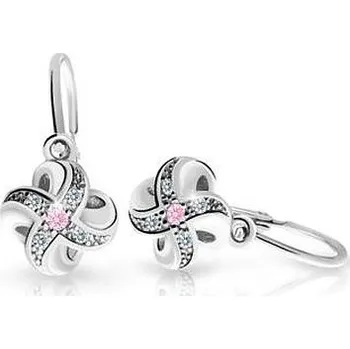 Náušnice Cutie Kids Jewellery c2262-10-20-x-2 Dětské náušnice z bílého zlata na brizuru Cutie C2262 Pink – zlatý šperk ryzosti 585/1000 v Dárkovém balení s Certifikátem GBEWR-00280
