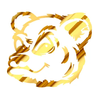 Samolepicí dekorace na vozidlo Medvěd 011 levá hlava (81 - chrom fólie zlatá zrcadlová) SAMOLEPKA NA AUTO, NÁLEPKA, FÓLIE, POLEP, TUNING, VLASTNÍ TEXT, TISK, AUTOSAMOLEPKY.cz, POLEPY, OBRÁZEK, LOGO, 3D STICKERS