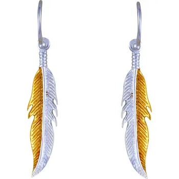 Náušnice Stříbrné náušnice Ag 2,1 g peříčka pozlacené