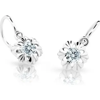 Náušnice GEMMAX Original – garance kvality C2213-10-10-x-2 Dětské náušnice kytičky z bílého zlata na brizuru Cutie C2213 White – bílé zlato 585/1000 GBEWB-00416 – v dárkovém balení s Certifikátem ryzosti