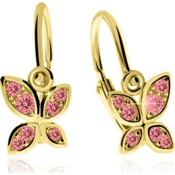 Šperk Cutie Kids Jewellery C2259-10-30-x-1 Zlaté dětské náušnice na brizuru Cutie motýlci C2259 Tcf Red – zlatý šperk ryzosti 585/1000 v Dárkovém balení s Certifikátem GBEYC-00782