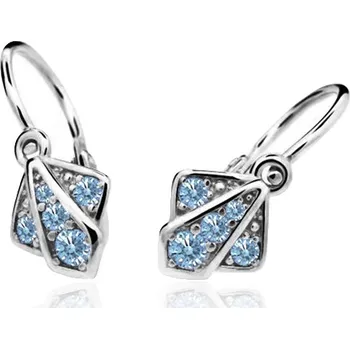 Šperk Cutie Kids Jewellery c2241-10-70-x-2 Dětské náušnice z bílého zlata na brizuru Cutie C2241 Arctic Blue – zlatý šperk ryzosti 585/1000 v Dárkovém balení s Certifikátem GBEWM-00439