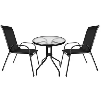 Balkonový set 207071 + 2 černý Zahradní sestava Balkonový set 207071 + 2 černý