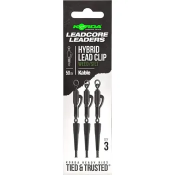 KORDA - Návazec Kable Leadcore Leader Hybrid Lead Clip 50 cm Weed