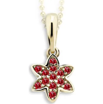 Přívěsek Cutie Jewellery c2206-40-40-x-1 Zlatý dětský přívěsek Cutie kytička C2206 Ruby Dark - žluté zlato – zlatý šperk ryzosti 585/1000 v Dárkovém balení s Certifikátem GBPYRB-00719