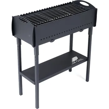 Zahradní gril Dm Grill Mangal gril na špízy 73x30 cm, 3 mm Classic GR002 se spodní policí (DM Grill GR002 Mangal masivní gril na dřevěné uhlí pro přípravu špízů, ze 3 mm plechu)