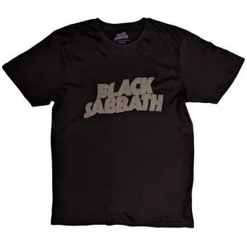 Pánské oblečení Merch Black Sabbath: Black Sabbath Unisex T-shirt: Wavy Logo (hi-build) (x-large) XL