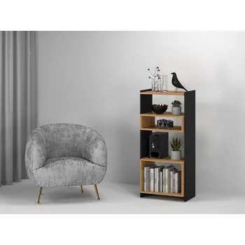 regál Regál 122cm dub artisan/černá TRIS 05