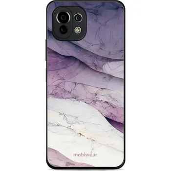 Pouzdro na mobilní telefon Lesklý kryt Mobiwear Glossy - Xiaomi 11 Lite 5G NE - G028G - Bílý a fialový mramor (Prémiové lesklé pouzdro, obal, kryt Mobiwear Glossy na mobil Xiaomi 11 Lite 5G NE - G028G - Bílý a fialový mramor, materiál Plast + TPU silikon - krytí po všech stranách,)
