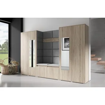 Předsíňová stěna Předsíňová stěna Emi 10 - sonoma Barva panelů: Tmavě šedá - Trinity 15