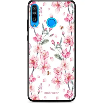 Pouzdro na mobilní telefon Lesklý kryt Mobiwear Glossy - Huawei P30 Lite - G033G - Růžové květy (Prémiové lesklé pouzdro, obal, kryt Mobiwear Glossy na mobil Huawei P30 Lite - G033G - Růžové květy, materiál Plast + TPU silikon - krytí po všech stranách, neošoupatelný potisk, tenké)