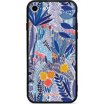 Pouzdro na mobilní telefon Lesklý kryt Mobiwear Glossy - Apple iPhone SE 2020 - G037G - Modrá květena (Prémiové lesklé pouzdro, obal, kryt Mobiwear Glossy na mobil Apple iPhone SE 2020 - G037G - Modrá květena, materiál Plast + TPU silikon - krytí po všech stranách, neošoupatelný)