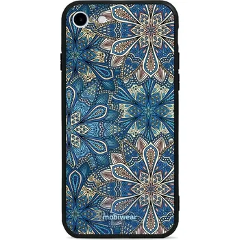 Pouzdro na mobilní telefon Lesklý kryt Mobiwear Glossy - Apple iPhone SE 2022 - G038G - Modré mandala květy (Prémiové lesklé pouzdro, obal, kryt Mobiwear Glossy na mobil Apple iPhone SE 2022 - G038G - Modré mandala květy, materiál Plast + TPU silikon - krytí po všech stranách,)