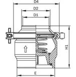 Ventil zpětný - závit/svár - 1.4301: DN 25