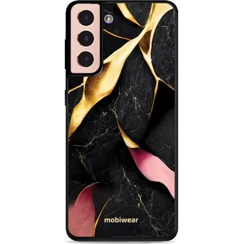 Lesklý kryt Mobiwear Glossy - Samsung Galaxy S21 - G021G Černý a zlatavý mramor (Prémiové lesklé pouzdro, obal, kryt Mobiwear Glossy na mobil Samsung Galaxy S21 - G021G Černý a zlatavý mramor, materiál Plast + TPU silikon - krytí po všech stranách,)