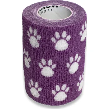 yellowSPORT by ZARYS yellowBAND Kohezivní obinadlo, 7,5cm x 4,5m, fialové tlapky