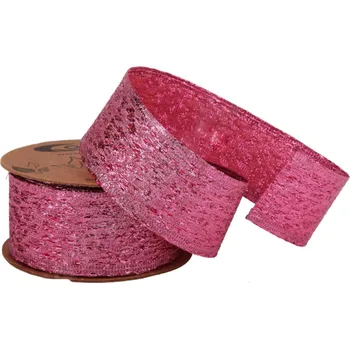 Stuha Stuha metalická, RŮŽOVÁ, 4cmx4,6m/bal.