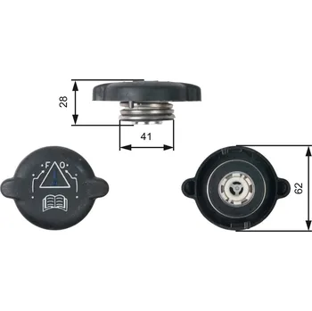 Palivová nádrž Uzavírací víčko, nádoba chladiva GATES RC219