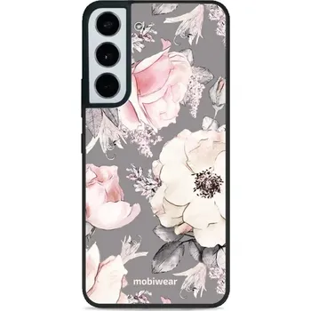Pouzdro na mobilní telefon Lesklý kryt Mobiwear Glossy - Samsung Galaxy S22 - G034G - Květy na šedém pozadí (Prémiové lesklé pouzdro, obal, kryt Mobiwear Glossy na mobil Samsung Galaxy S22 - G034G - Květy na šedém pozadí, materiál Plast + TPU silikon - krytí po všech stranách,)