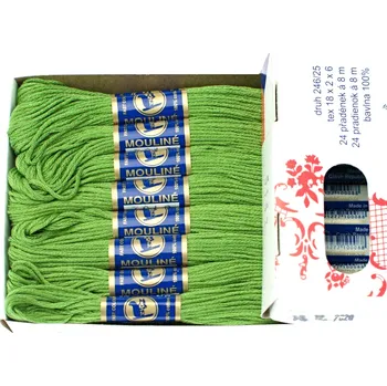 Příze Snový svět 6162 - Bavlněná vyšívací příze Mouline artyčok zeleň