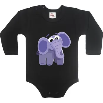 Kojenecký body Dětské body - Sloník, Barva Černá, Velikost 86 / 12-18m, Canvas Dětské body Bezvatriko.cz 1725