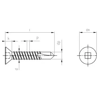 Spojovací materiál DIN 7504 A2 O 4,2X22 SQ2