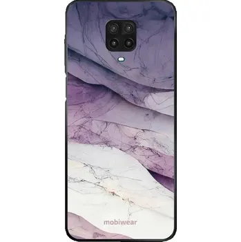 Pouzdro na mobilní telefon Lesklý kryt Mobiwear Glossy - Xiaomi Redmi Note 9 Pro - G028G - Bílý a fialový mramor (Prémiové lesklé pouzdro, obal, kryt Mobiwear Glossy na mobil Xiaomi Redmi Note 9 Pro - G028G - Bílý a fialový mramor, materiál Plast + TPU silikon - krytí po všech)