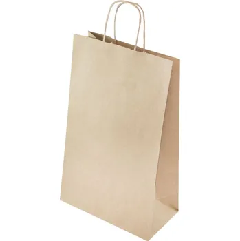 Obalový materiál Papírová EKO taška 240x100x360mm kroucené ucho hnědá 100 ks