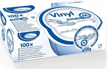 Vyšetřovací rukavice WIMEX Vinylové nepudrované bílé