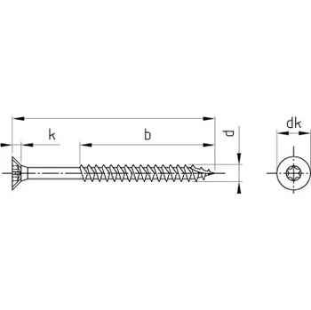Šroub Nerezový vrut Art. 9042 A4 5,0X80/60 TX25