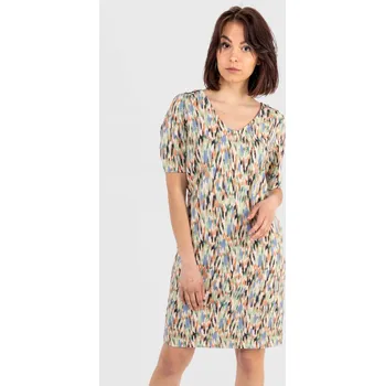 Dámské šaty Garcia dámské tričkové šaty s barevným vzorem béžové Velikost: XS