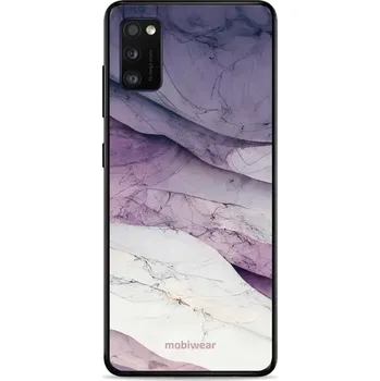 Pouzdro na mobilní telefon Lesklý kryt Mobiwear Glossy - Samsung Galaxy A41 - G028G - Bílý a fialový mramor (Prémiové lesklé pouzdro, obal, kryt Mobiwear Glossy na mobil Samsung Galaxy A41 - G028G - Bílý a fialový mramor, materiál Plast + TPU silikon - krytí po všech stranách,)