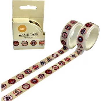 Lepicí páska AKN Washi páska - Odznaky (5m)
