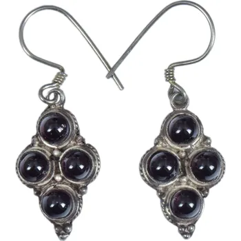 Náušnice SANU BABU Stříbrné visací náušnice ve tvaru hroznů vykládané tyrkysem, 2,2cm, AG 925/1000