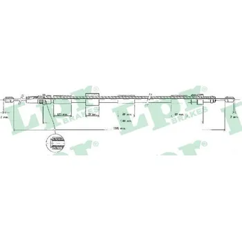 Lanko parkovací brzdy Tažné lanko, parkovací brzda, , 4745K6, 9628847180, LPR, C1258B