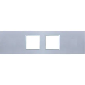 vypínač WELAIK čtyřnásobný skleněný panel 0+zás+zás+0 - šedý