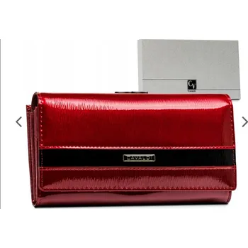 Prostorná dámská kožená lakovaná peněženka Cavaldi s černým pruhem (Dámská peněženka )