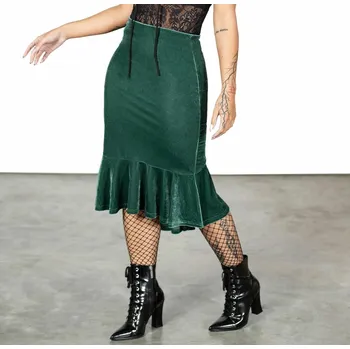 Dámská sukně sukně dámská KILLSTAR - Drusilla Midi - Dark Green - S