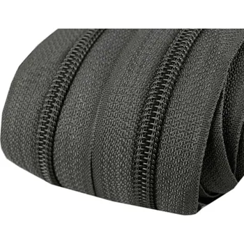 Zip Zip spirálový v metráži 5mm tm. šedý