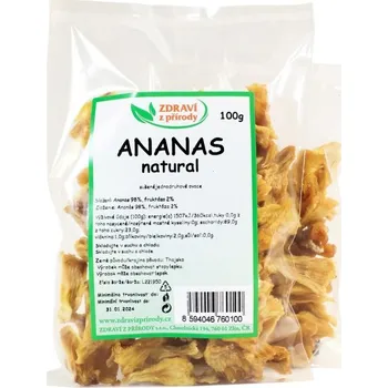 Sušené ovoce IPJ NATUR s.r.o. Ananas natural kousky 100g ZP 2289