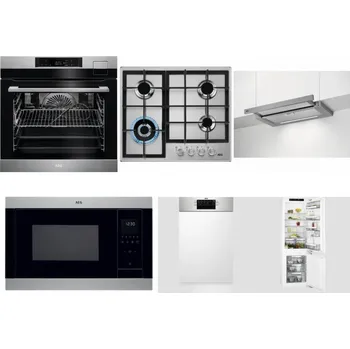 Set domácích spotřebičů AEG BSK792380M + AEG Mastery StepPower HGB64420SM + AEG DPE5660M + AEG Mastery MSB2547D-M + AEG Mastery MaxiFlex FEE73517PM + AEG Mastery FlexiShelf SCE818D3LC