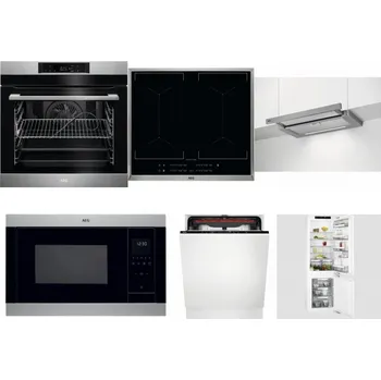 Set domácích spotřebičů AEG BPK742380M + AEG Mastery DoubleBridge IKE64450XB + AEG DPE5660M + AEG Mastery MSB2547D-M + AEG Mastery MaxiFlex FSB53927Z + AEG Mastery FlexiShelf SCE818D3LC