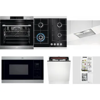 Set domácích spotřebičů AEG BSK792380M + AEG Mastery SpeedBurner HKB64420NB + AEG DGB3523S + AEG Mastery MSB2547D-M + AEG Mastery MaxiFlex FSB53927Z + AEG Mastery FlexiShelf SCE818D3LC