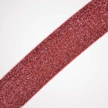 Elastická třpytivá guma 4 cm starorůžová