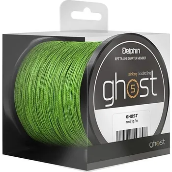 DELPHIN - Pletená Šňůra Ghost 4+1 zelená 0,16 mm 18 lbs 200 m