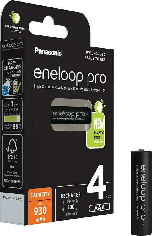 Eneloop nabíjecí baterie AAA Panasonic Pro N 930 mAh Ni-MH 4ks Blistr