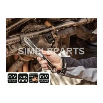 Autodílna Nastavitelný kroužkový klíč oboustranný, 5 - 16 mm, , TOPEX, 03-030