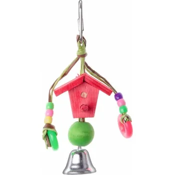 Hračka pro ptáka JK budka, dřevěná hračka pro ptáky 13 cm