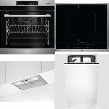 Set domácích spotřebičů AEG BSK782380M + AEG Mastery DoubleBridge IKE64450XB + AEG DGB3523S + AEG Mastery GlassCare FSE73407P