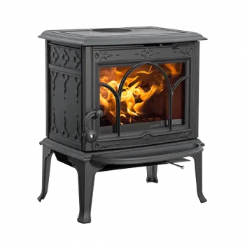 Krbová kamna JOTUL F 100 ECO LL BP ČERNÝ LAK (dlouhé nohy, dvířka s ozdobnými příčkami)